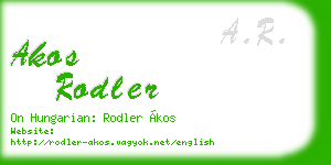 akos rodler business card