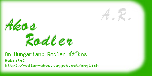 akos rodler business card